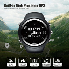 EZON T031 GPS Running Watch with Speed Distance Pace Alarm and Calorie Counter and Stopwatch for Men EZON