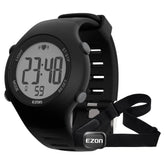 EZON T037 Heart Rate Monitor Chest Strap and Digital Watch,5ATM Waterproof Fitness Tracker with HRM, Stopwatch and Hourly Chime - Ideal Fitness Presents for Men and Women - EZON Watch