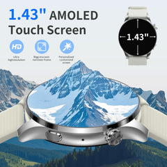 EZON Smart Watch for Women Men(Answer/Make Calls),1.43" AMOLED Fitness Tracker with 100+ Sports Modes,Heart Rate,SpO2,Sleep Monitor,IP68 Waterproof Smartwatch for Android iPhone (Black) EZON