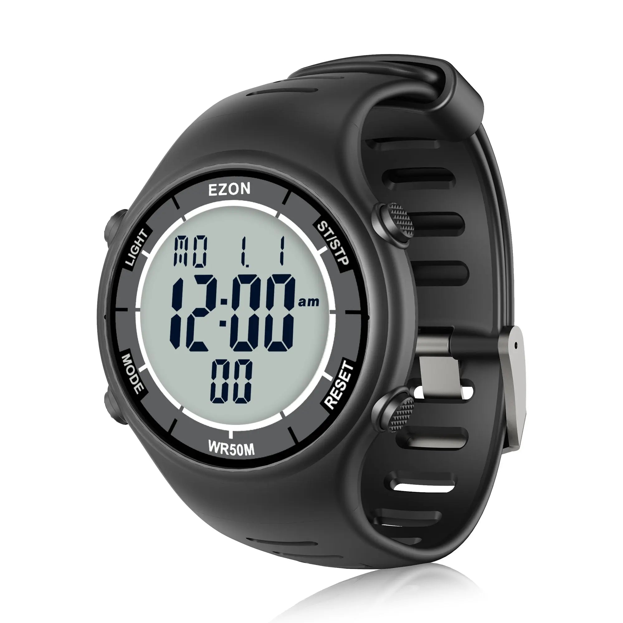 EZON L008D Digital Sports Watch, Dual Time Zone, 5ATM Water Resistant, with Countdown, Stopwatch, Timer, EL Backlight, Alarm Reminder, for Interval Training And Sports Timer - EZON Watch