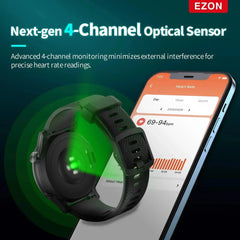 EZON FOCUS R7 - Fabric Gray: Sports Watch for All Runners with 4 - Channel HR Monitoring & Dual - Band GPS - EZON Watch