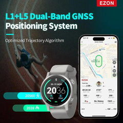 EZON FOCUS R7 - Fabric Gray: Sports Watch for All Runners with 4 - Channel HR Monitoring & Dual - Band GPS - EZON Watch