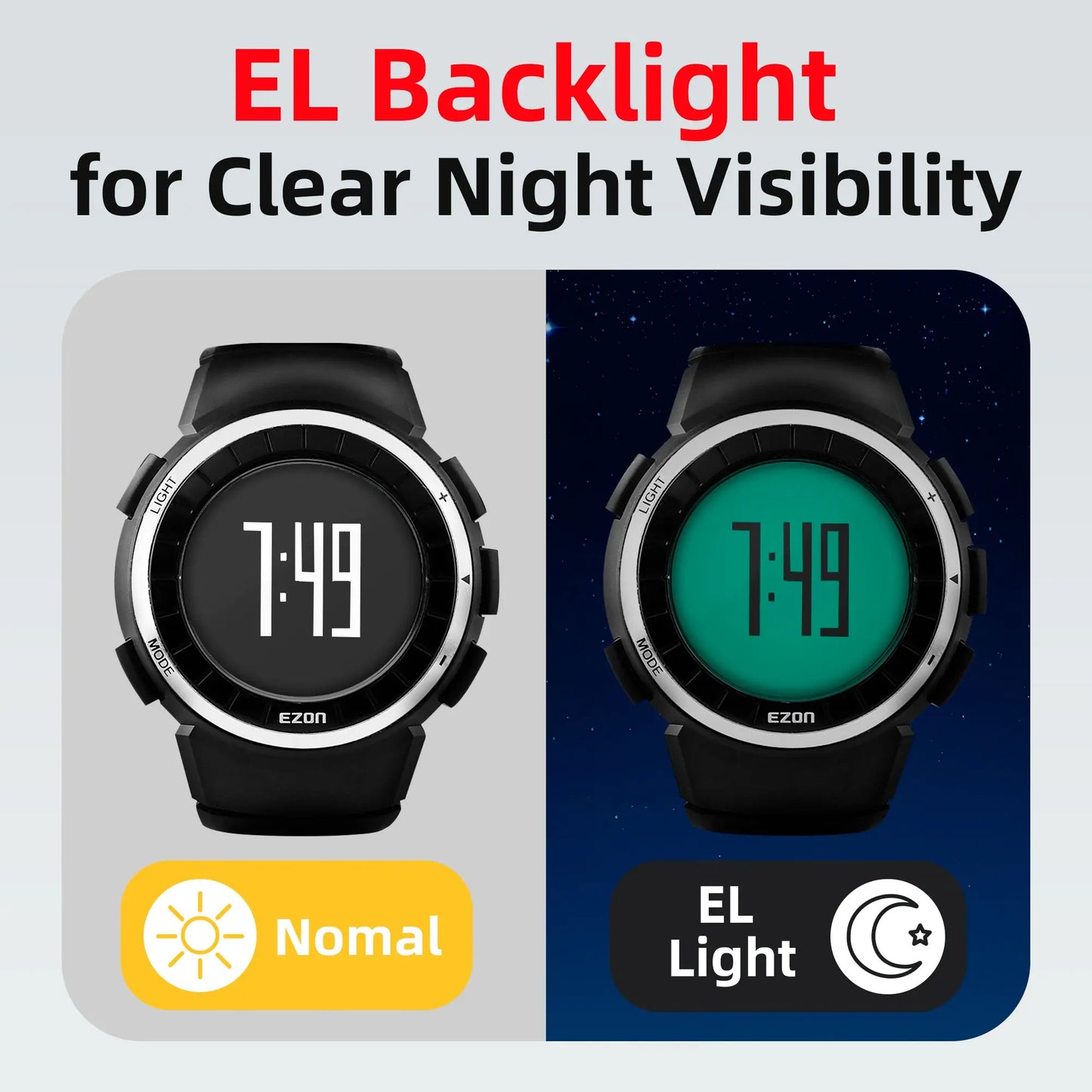 EZON Men's Digital Watch T029 EZON