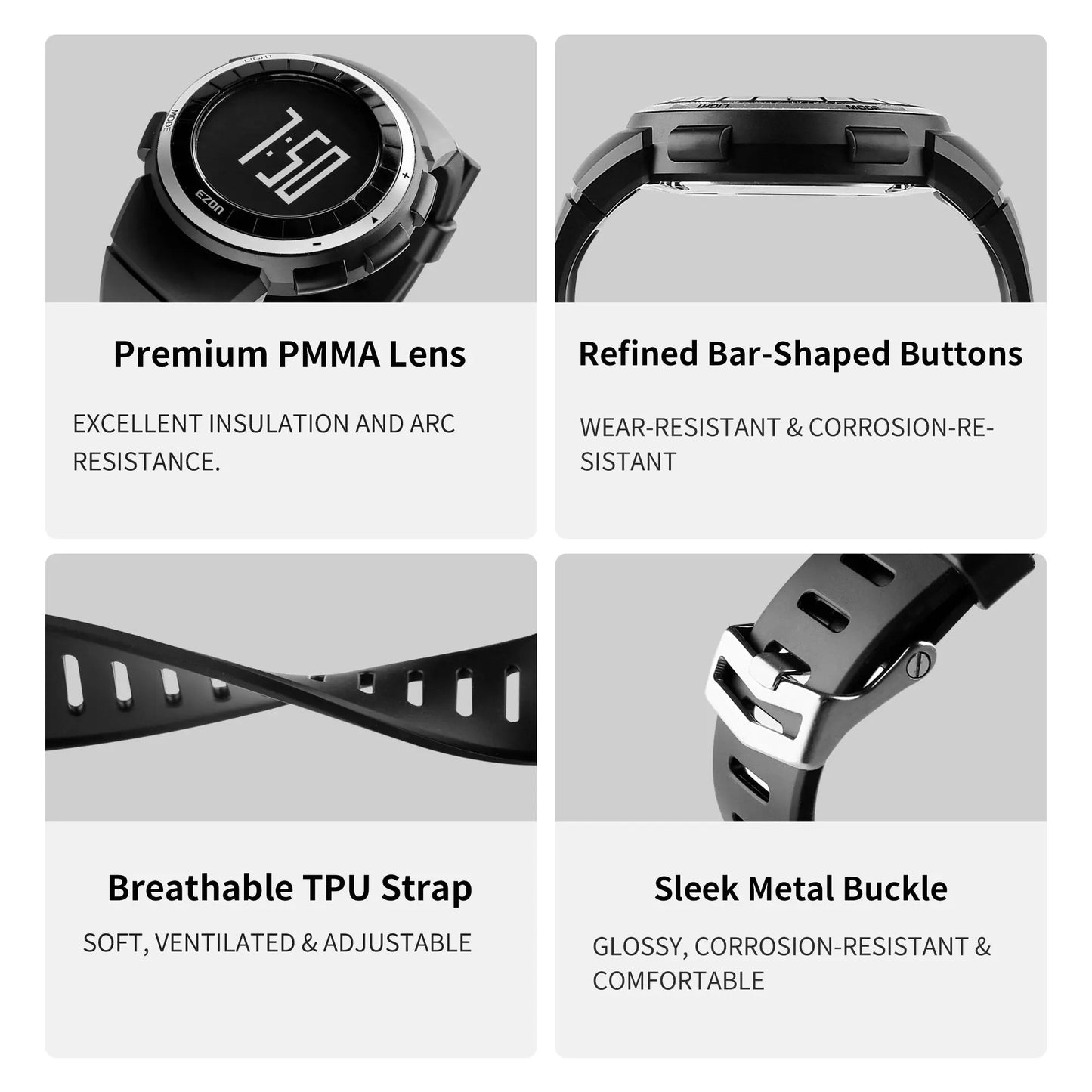EZON Men's Digital Watch T029 EZON