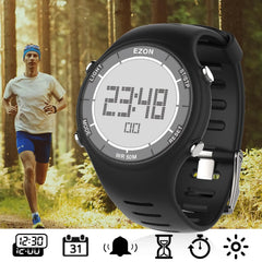 EZON Digital Watch 5ATM Waterproof Stopwatch with Countdown Timer/Chronograph/Lap Timing/EL Backlight/Alarm,Non Bluetooth,Digital Sports Watch for Men & Women L008C01 - EZON Watch