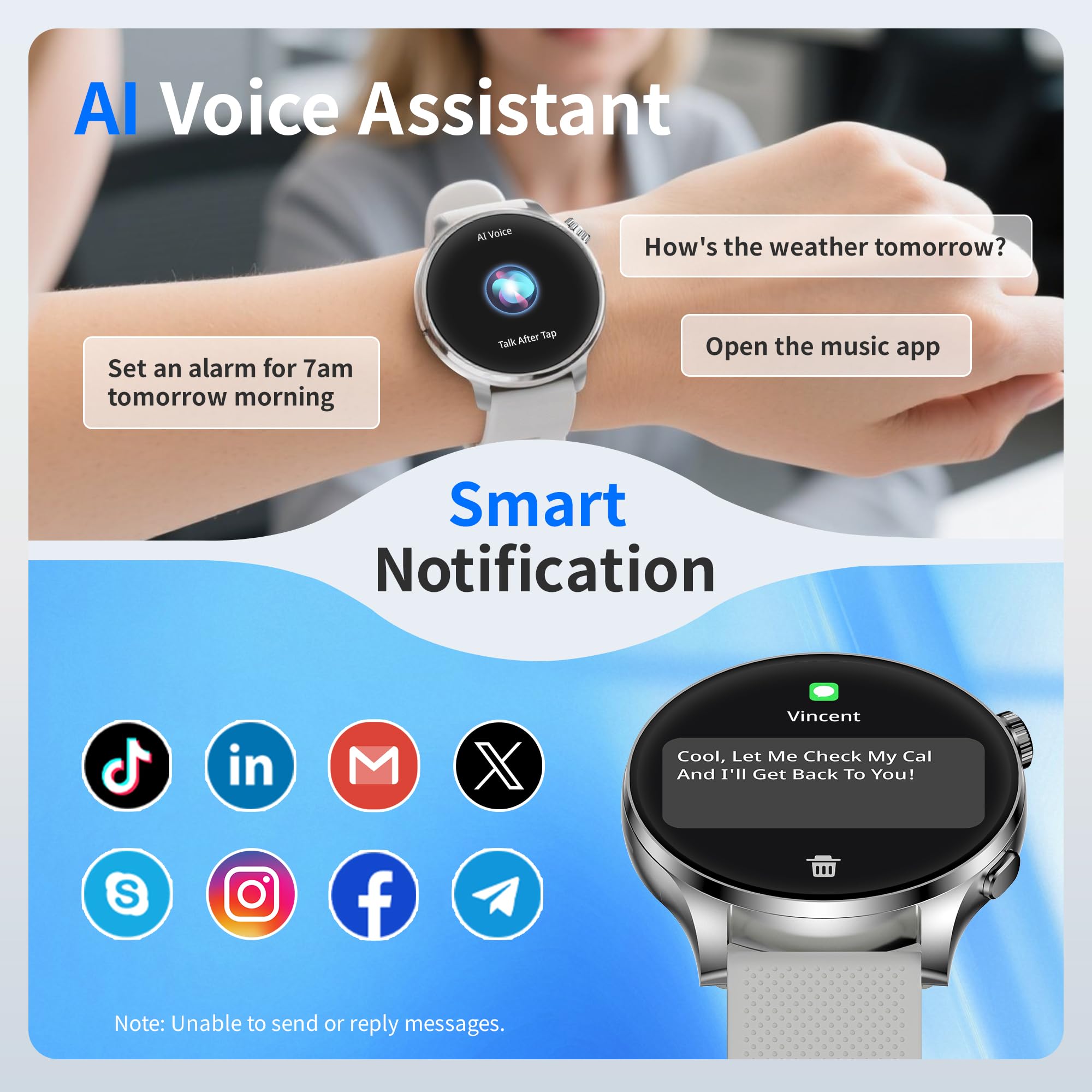 EZON Smart Watch for Women Men(Answer/Make Calls),1.43" AMOLED Fitness Tracker with 100+ Sports Modes,Heart Rate,SpO2,Sleep Monitor,IP68 Waterproof Smartwatch for Android iPhone (Black) EZON