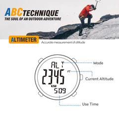 EZON Sports Digital Watch H001,Classic Outdoor Adventure Watch with Altimeter, Barometer & Compass,Timer/Temperature/Sunrise & Sunset Display, Suitable for Hiking Mountain Use - EZON Watch