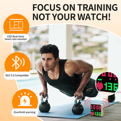 EZON bluetooth heart rate monitor and pixel art clock with interval trainer - cute animation alarm clocks for bedrooms, no app needed EZON