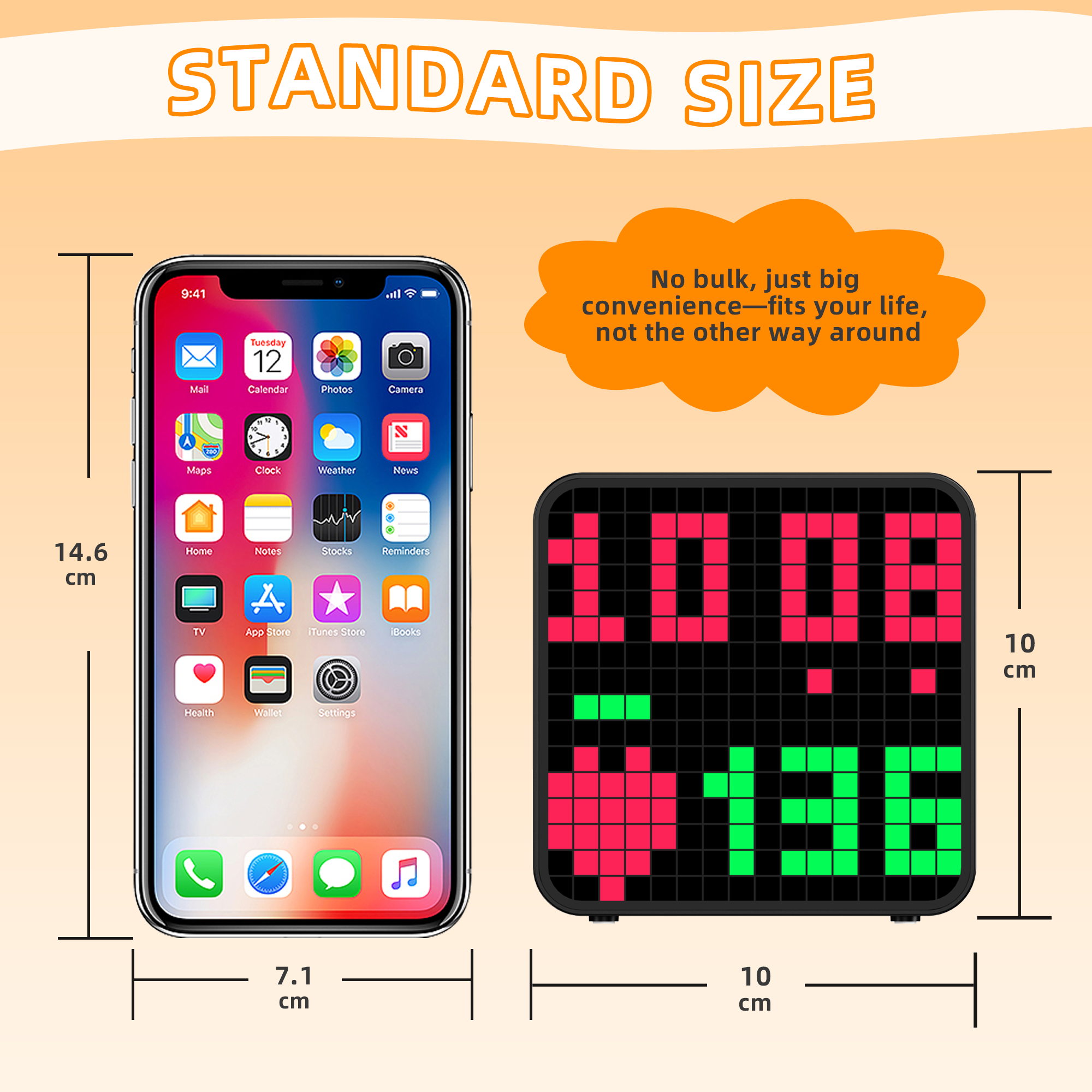 EZON bluetooth heart rate monitor and pixel art clock with interval trainer - cute animation alarm clocks for bedrooms, no app needed EZON