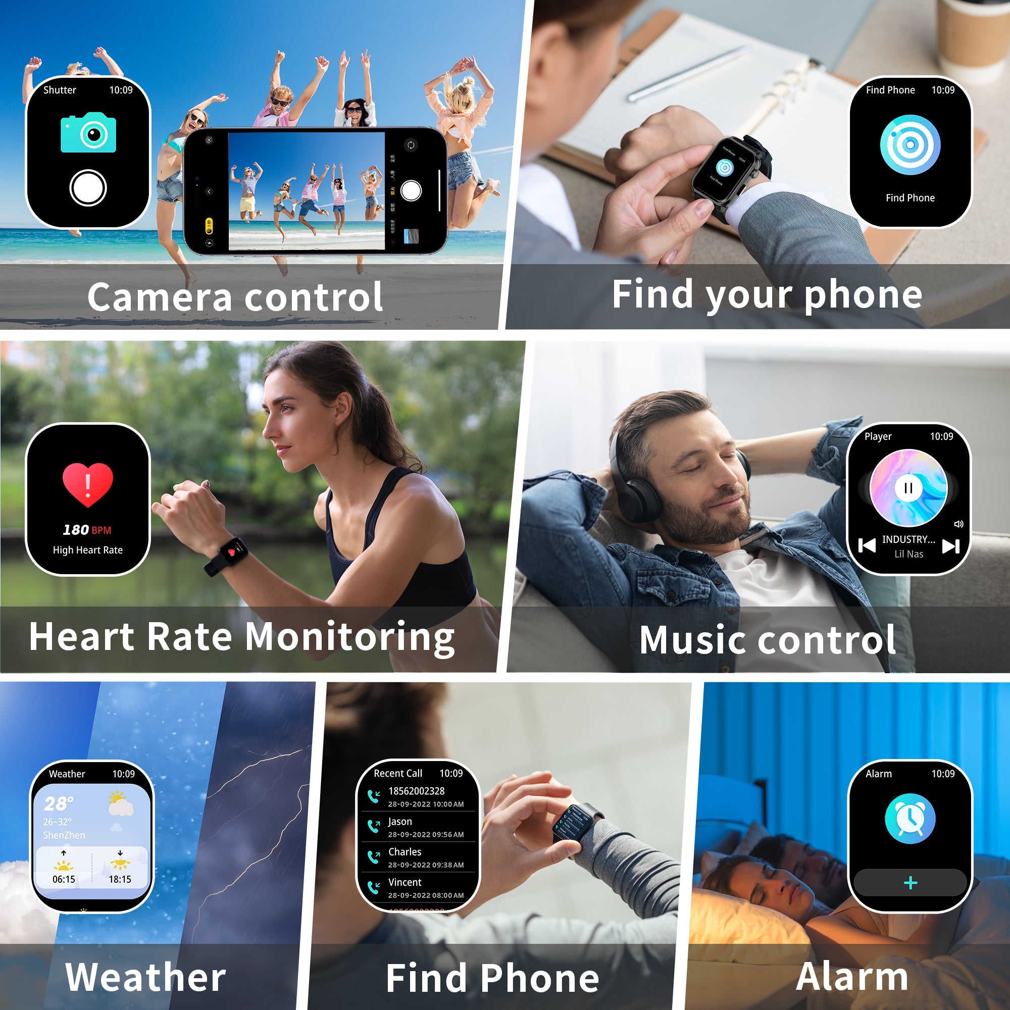 EZON S7 Smart Watch 1.83" HD Fitness Tracker with Heart Rate and Spo2 Monitor EZON