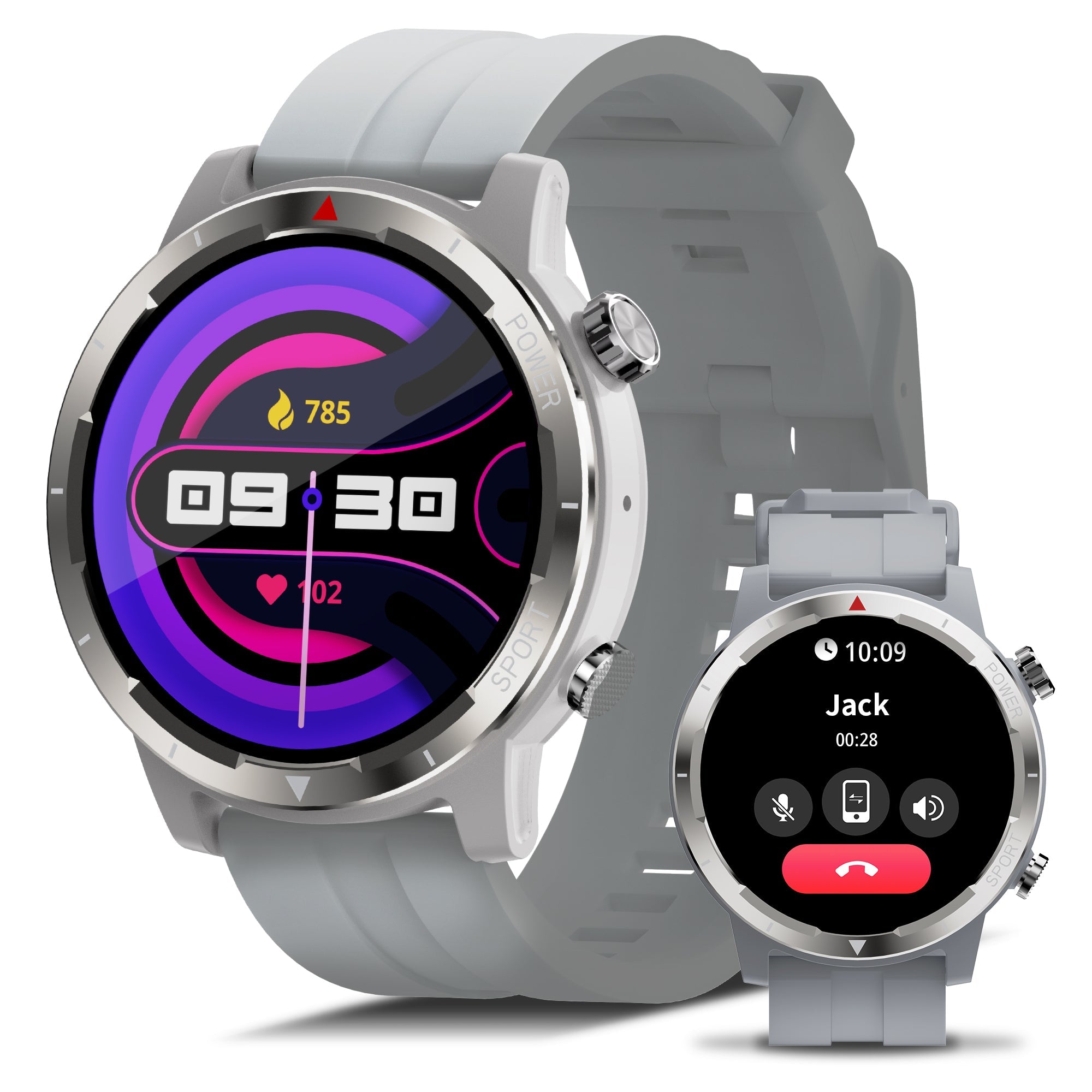 EZON Smart Watch with GPS(Answer/Dial Calls),1.43" AMOLED Display,Tactical Fitness Tracker with 100+ Sport Modes,Heart Rate,SpO2, Sleep Monitor,Compass,Compatible with Android iOS (Black) EZON
